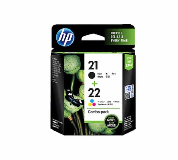 Genuine HP 21 & 22 2pk Ink