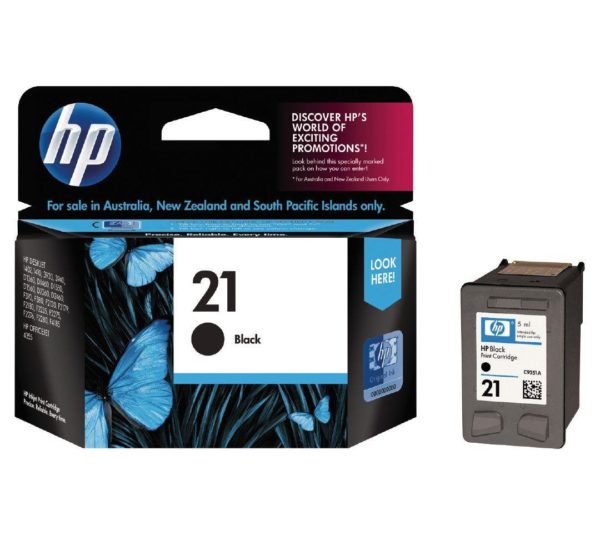 Genuine HP 21 Black Ink