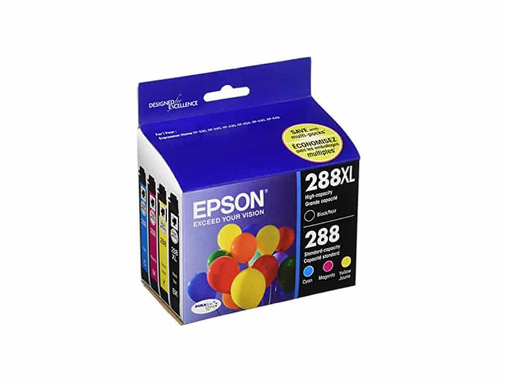 Genuine Epson Ink 288 Clrs & XL Blk 4pk